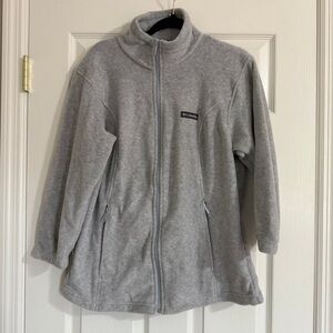 Columbia women’s Light Gray Fleece full zip Jacket NWOT large
